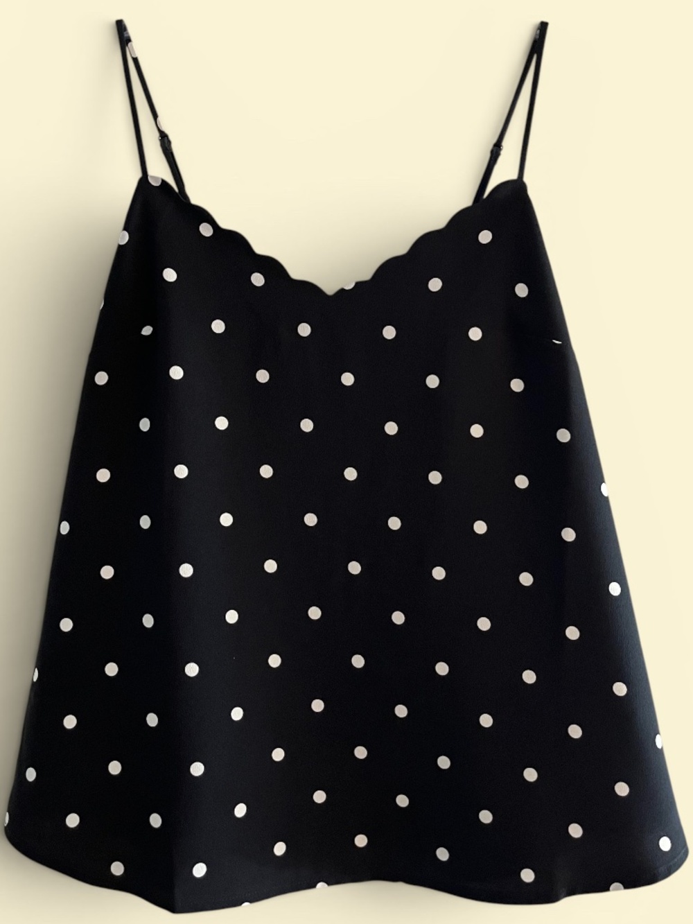J. Crew Factory Flowy Navy and White Polka Dot Blouse Size 2